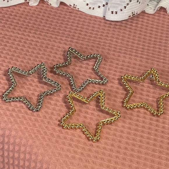 NWT BRIGHT STAR LIGHTWEIGHT SILVER EARRINGS SPECIAL VALENTINE GIFT IDEAS - Picture 6 of 13